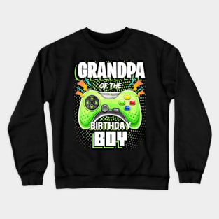 Grandpa of the Birthday Video Gamer Crewneck Sweatshirt